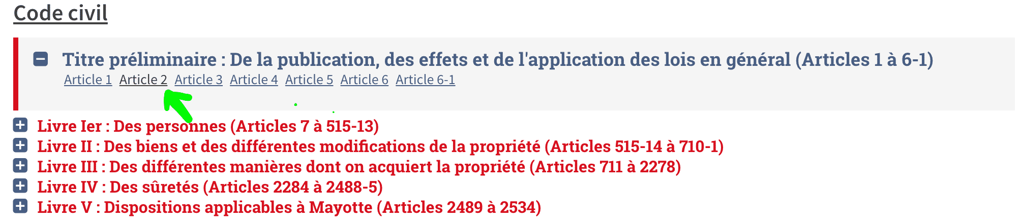 Article 2 du Code civil