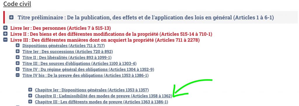 Commencement de preuve par écrit plan code civil