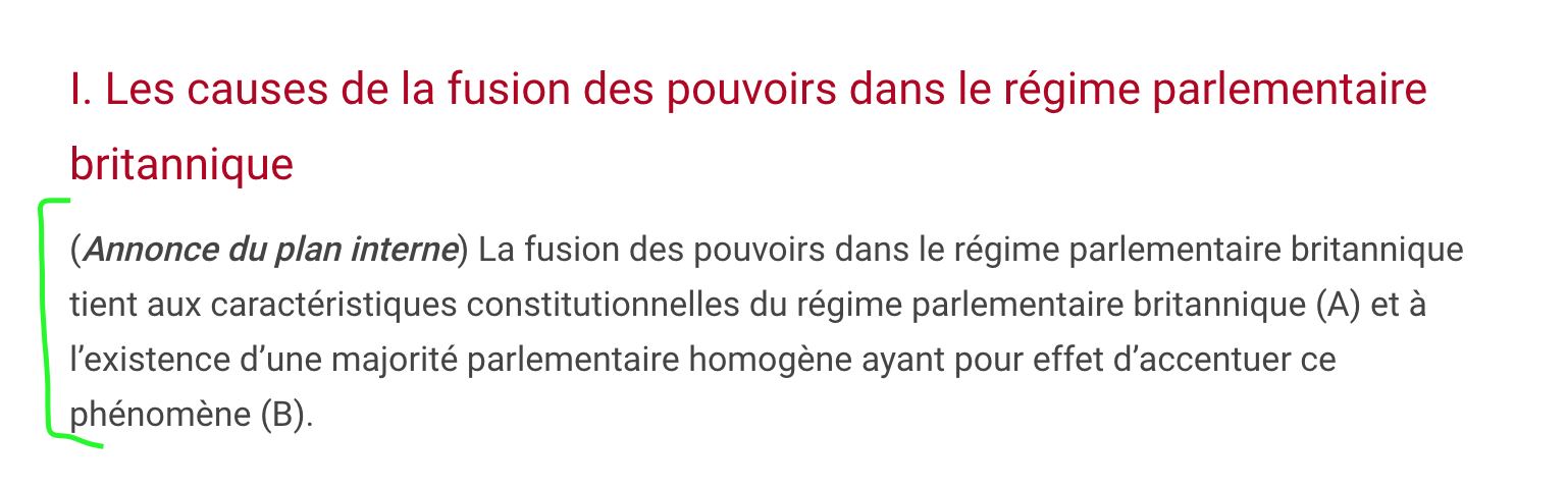 Annonce de plan interne dissertation juridique