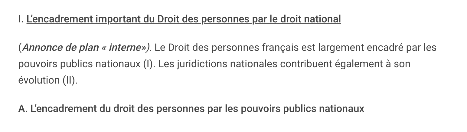 Exemple annonces de plans internes dissertation juridique