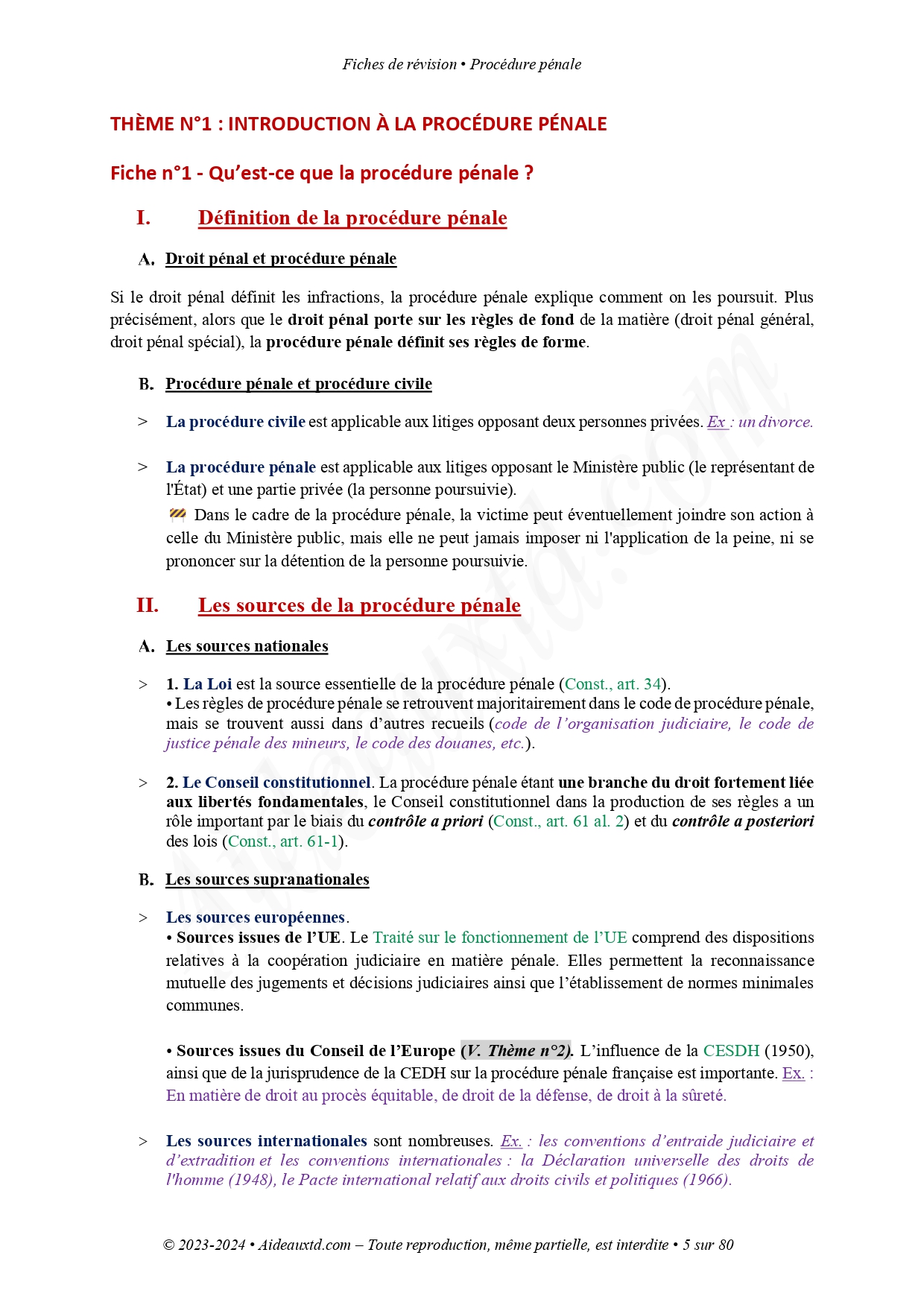 Fiches Procedure penale Extrait Quest ce que la procedure penale
