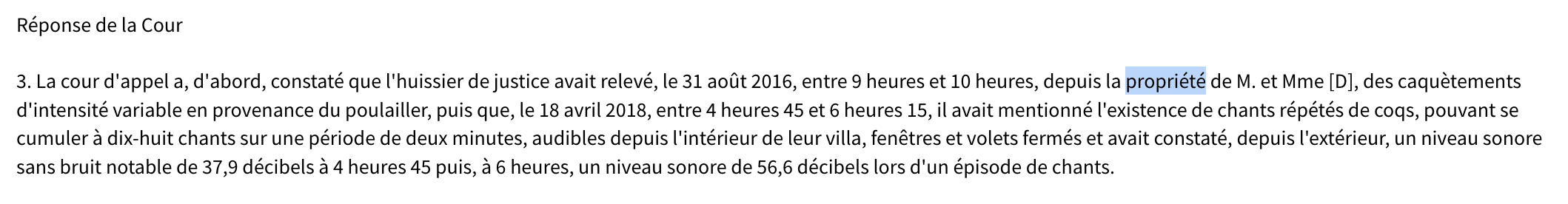 Reponse cour de cassation