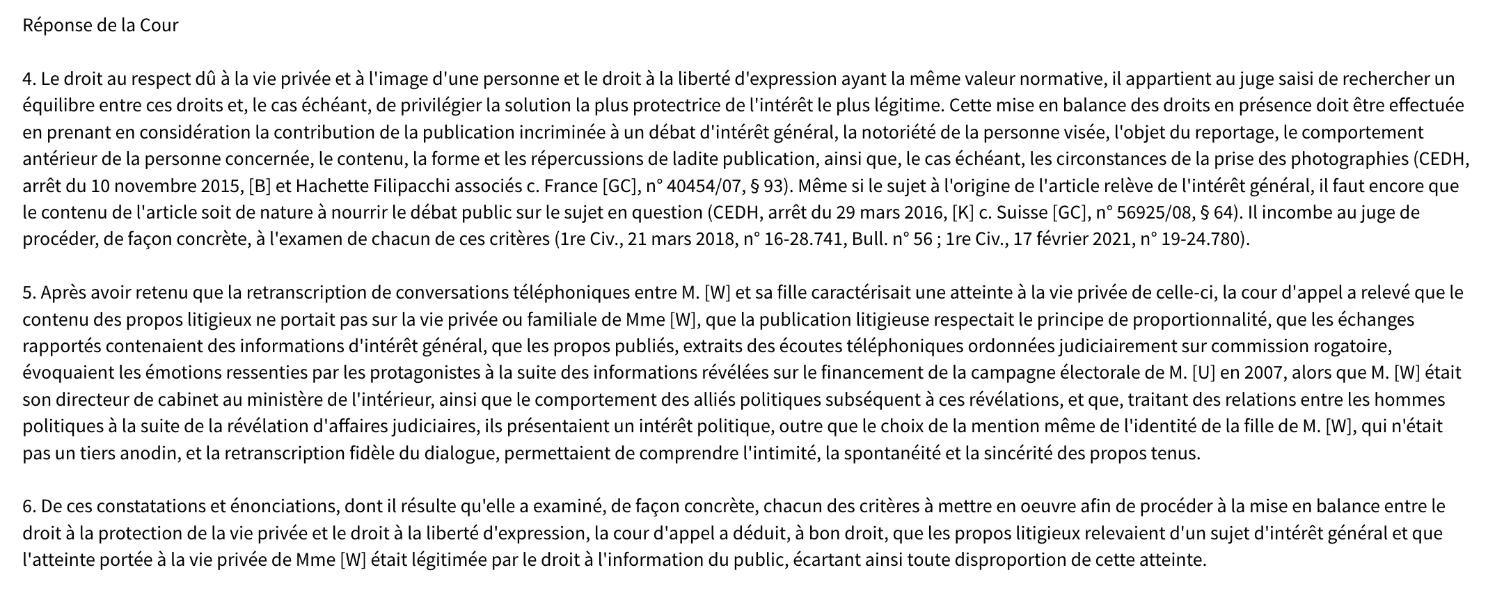 Chambre civile 1 8 decembre 2021 20 13.560 controle de proportionnalite