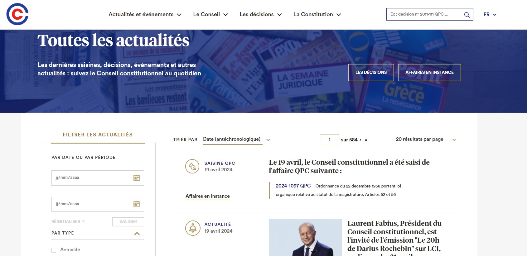 Conseil constitutionnel veille juridique