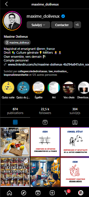 Instagram Maxime Doliveux veille juridique