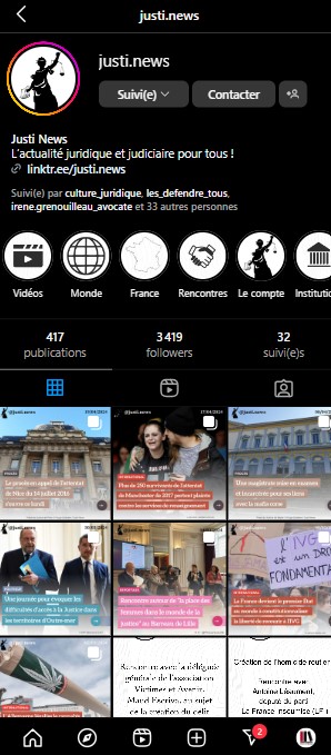 Justi news instagram veille juridique