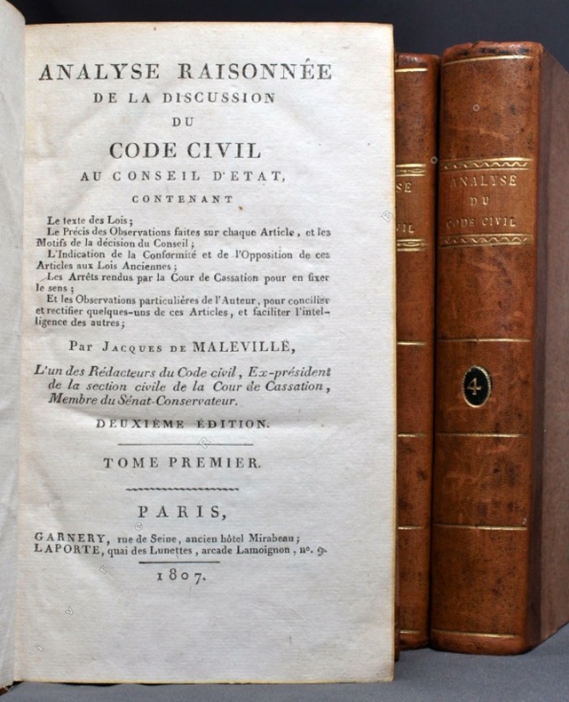 Nalyse raisonnée de la discussion du Code civil au Conseil d'Etat 
