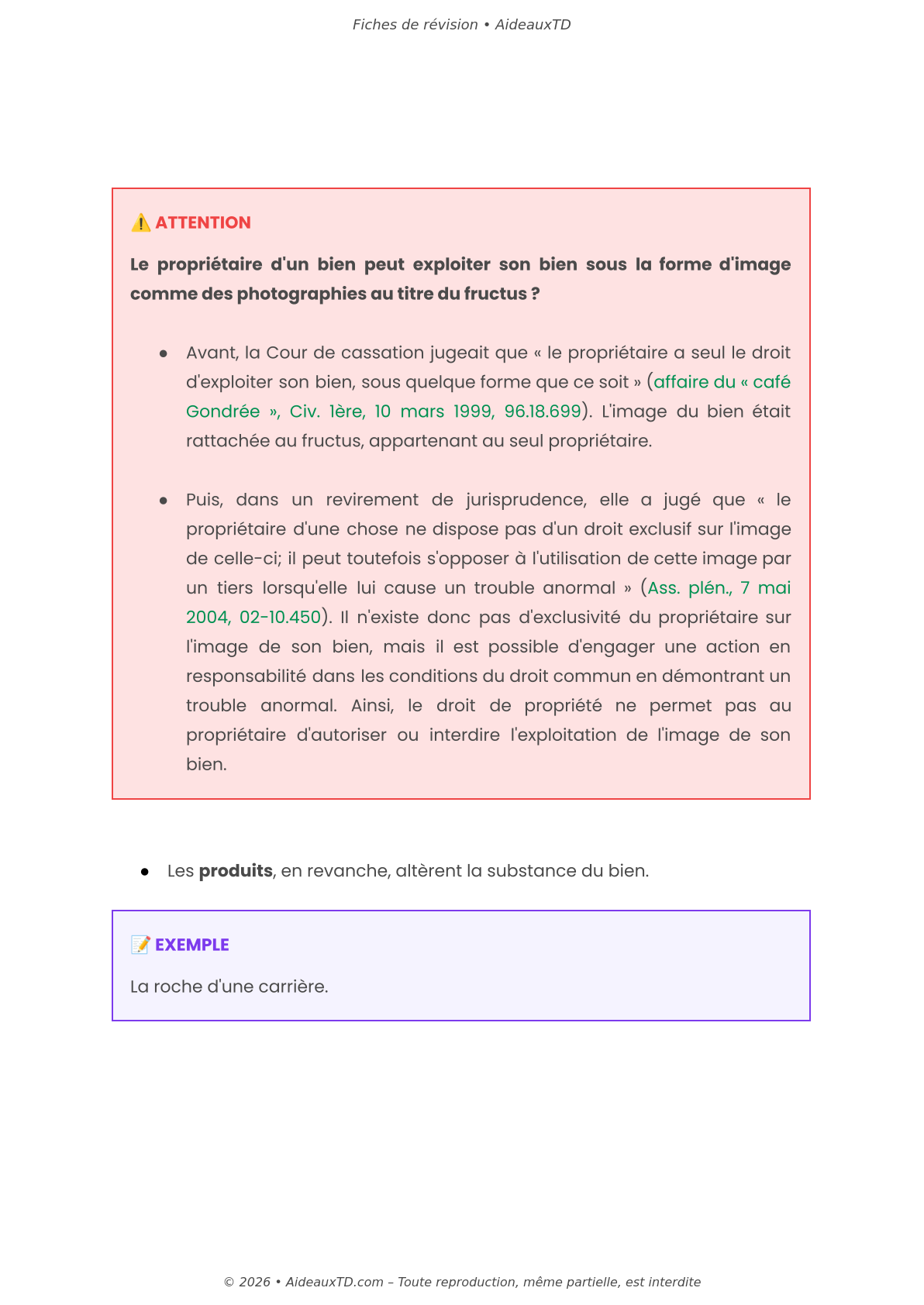 Fiches de révision — Droit des biens