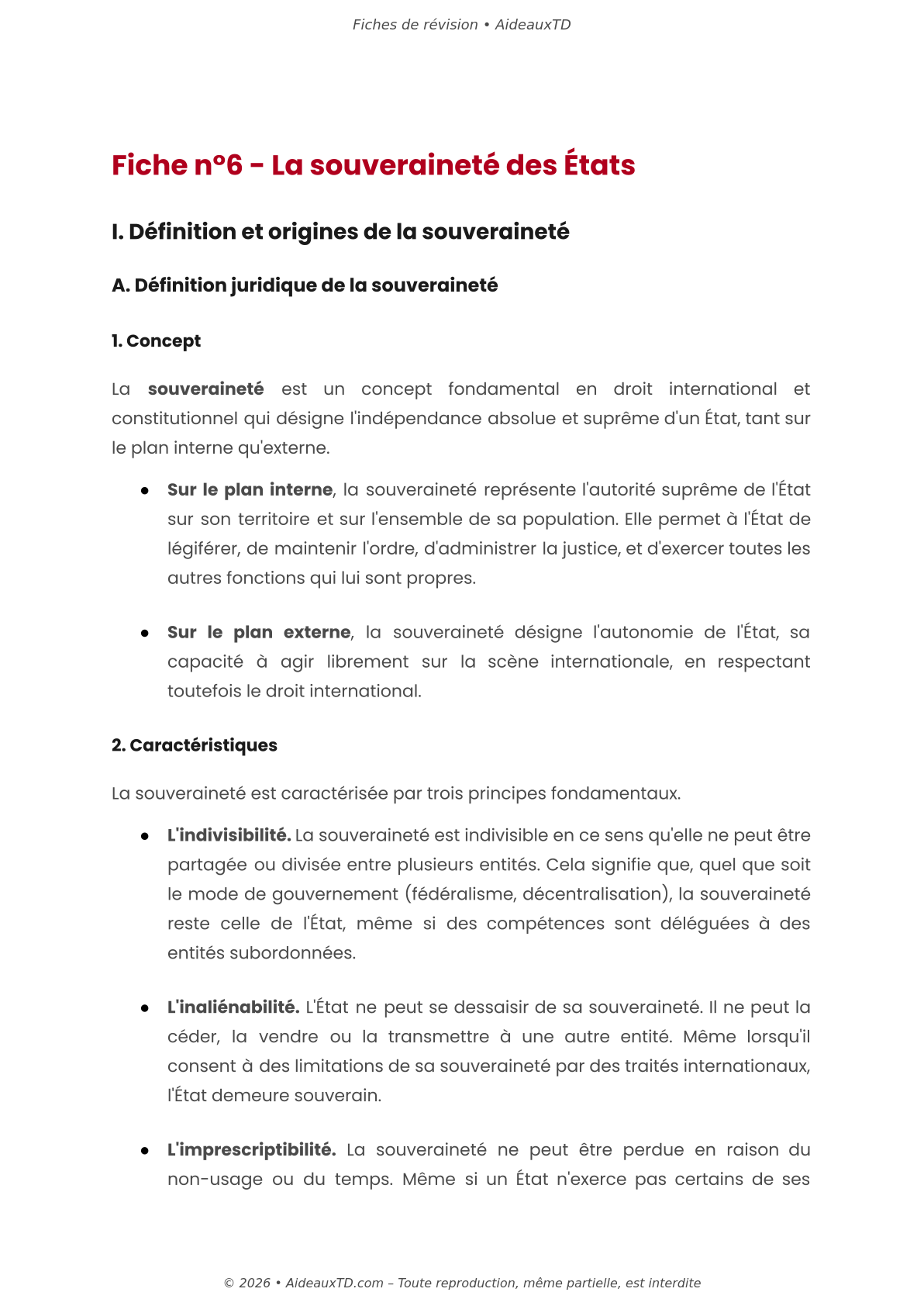 Fiches de révision — Droit international public